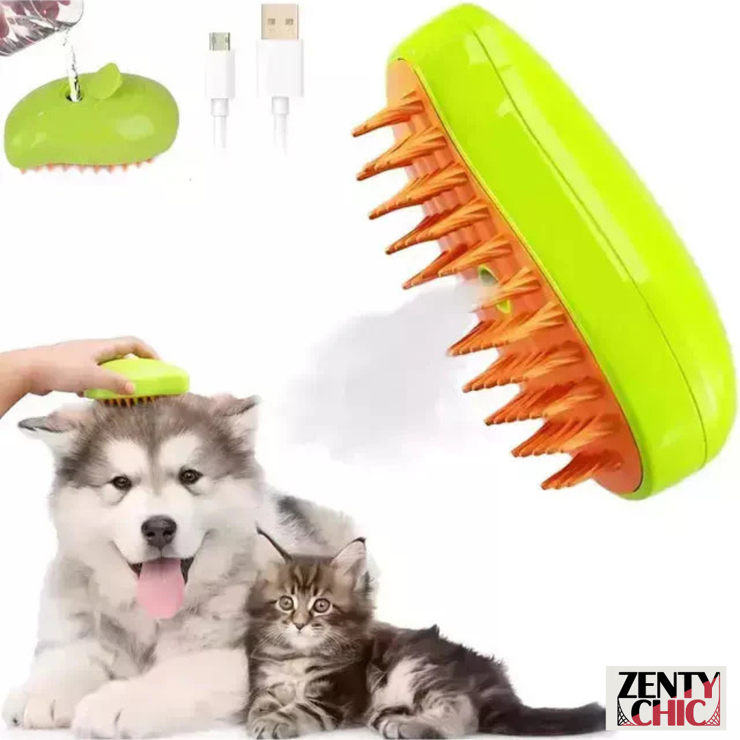 CEPILLO VAPOR PARA MASCOTAS 3 EN 1 FACIL DE UTILIZAR